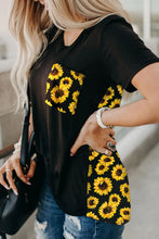 Green Leopard Printed Splicing T-Shirt