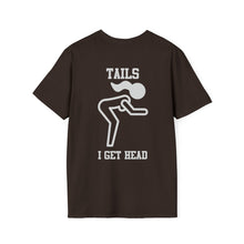 Heads or Tails Unisex Softstyle T-Shirt Front and Back Design