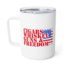 Insulated 10oz  Coffee Mug Cigars and whiskey