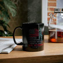 11oz Black Mug With US Vet image