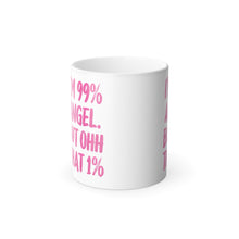 Heat activated Color Morphing Mug - 99% Angel, 1% Bad Ass Coffee Cup  (11Oz)