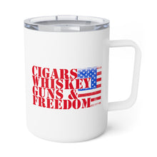 Insulated 10oz  Coffee Mug Cigars and whiskey