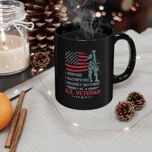 11oz Black Mug With US Vet image