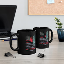 11oz Black Mug With US Vet image