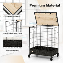 Wicker Laundry Hamper with Lid and Lockable Wheels