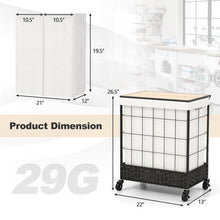 Wicker Laundry Hamper with Lid and Lockable Wheels