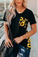 Green Leopard Printed Splicing T-Shirt
