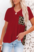 Green Leopard Printed Splicing T-Shirt