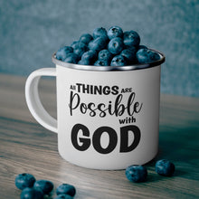 Enamel Camping Mug, All Things Are Possible With God - Black-4