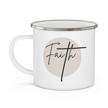 Enamel Camping Mug, Faith - Christian Affirmation - Black And Beige-2