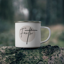 Enamel Camping Mug, Faith - Christian Affirmation - Black And Beige-3