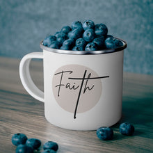 Enamel Camping Mug, Faith - Christian Affirmation - Black And Beige-4