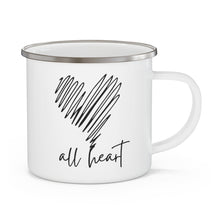 Enamel Camping Mug, Say It Soul, All Heart Black Line Art Print-0