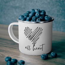 Enamel Camping Mug, Say It Soul, All Heart Black Line Art Print-4