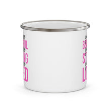 Enamel Camping Mug, You Are Beautiful Strong Loved Inspiration Affirmation Pink Black-1