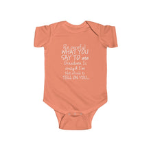 Grandma 100% Cotton Class Onesie -White Lettering