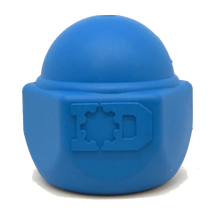 ID Cap Nut Ultra-Durable Rubber Chew Toy and Treat Dispenser - Blue - Large