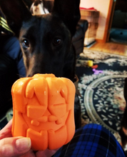 MKB Jack O' Lantern Durable Rubber Chew Toy & Treat Dispenser - Large - Orange