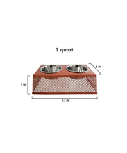 Southern Style Orange Punch Metal Elevated Pet Feeder (Two Bowls Each 16oz)