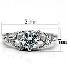3W034 - Brass Ring Rhodium Women AAA Grade CZ Clear