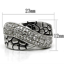 3W037 - Brass Ring Rhodium Women AAA Grade CZ Clear
