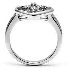 3W046 - Brass Ring Rhodium Women AAA Grade CZ Clear