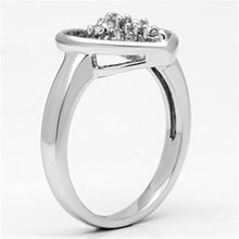3W046 - Brass Ring Rhodium Women AAA Grade CZ Clear