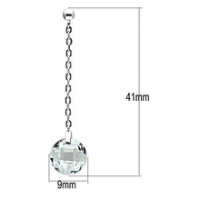 3W082 - Brass Earrings Rhodium Women AAA Grade CZ Clear