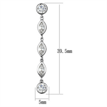 3W1049 - Brass Earrings Rhodium Women AAA Grade CZ Clear