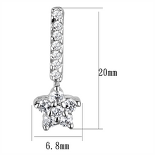 3W1056 - Brass Earrings Rhodium Women AAA Grade CZ Clear