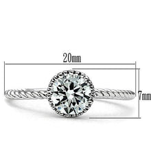 3W108 - Brass Ring Rhodium Women AAA Grade CZ Clear