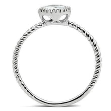3W108 - Brass Ring Rhodium Women AAA Grade CZ Clear
