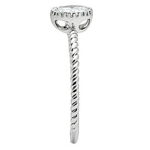 3W108 - Brass Ring Rhodium Women AAA Grade CZ Clear