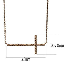 3W1131 - Brass Chain Pendant IP Coffee light Women AAA Grade CZ Light Coffee