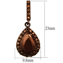 3W1136 - Brass Earrings IP Coffee light Women AAA Grade CZ Light Coffee