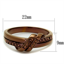 3W1146 - Brass Ring IP Coffee light Women AAA Grade CZ Light Coffee