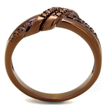 3W1146 - Brass Ring IP Coffee light Women AAA Grade CZ Light Coffee
