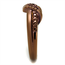 3W1146 - Brass Ring IP Coffee light Women AAA Grade CZ Light Coffee