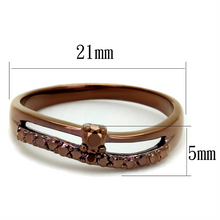 3W1148 - IP Coffee light Brass Ring with AAA Grade CZ  in Light Coffee