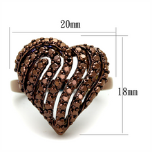 3W1149 - Brass Ring IP Coffee light Women AAA Grade CZ Light Coffee