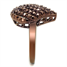 3W1149 - Brass Ring IP Coffee light Women AAA Grade CZ Light Coffee
