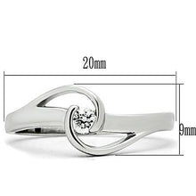 3W114 - Brass Ring Rhodium Women AAA Grade CZ Clear