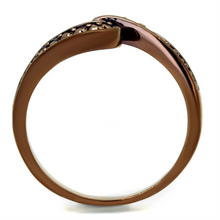 3W1151 - Brass Ring IP Coffee light Women AAA Grade CZ Light Coffee