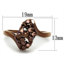 3W1154 - Brass Ring IP Coffee light Women AAA Grade CZ Light Coffee