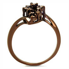 3W1154 - Brass Ring IP Coffee light Women AAA Grade CZ Light Coffee