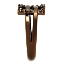 3W1156 - Brass Ring IP Coffee light Women AAA Grade CZ Light Coffee
