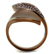 3W1157 - Brass Ring IP Coffee light Women AAA Grade CZ Light Coffee