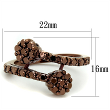 3W1158 - Brass Ring IP Coffee light Women AAA Grade CZ Light Coffee
