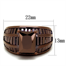 3W1159 - Brass Ring IP Coffee light Women AAA Grade CZ Light Coffee