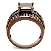 3W1159 - Brass Ring IP Coffee light Women AAA Grade CZ Light Coffee